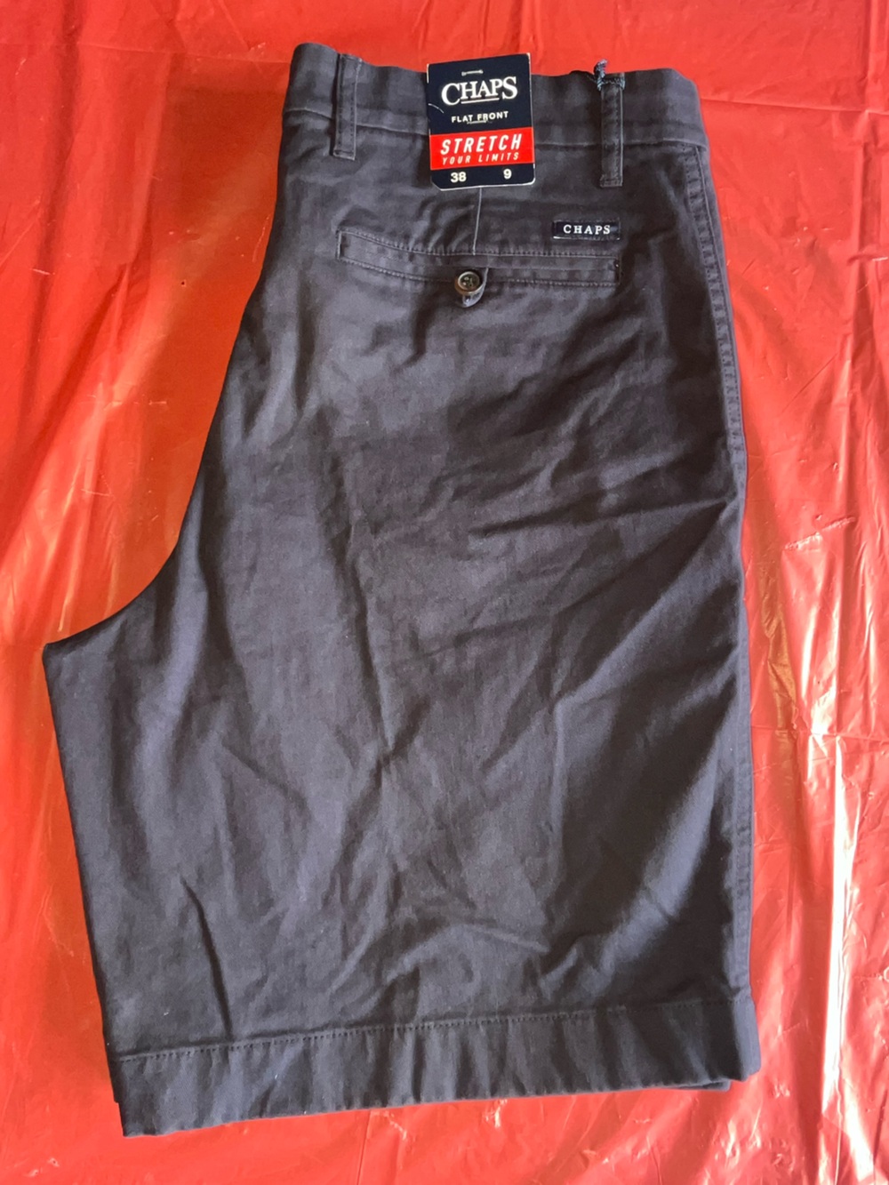 Chaps Stretch Shorts Men’s 36 Navy Blue Flat Front Casual Dress NWT